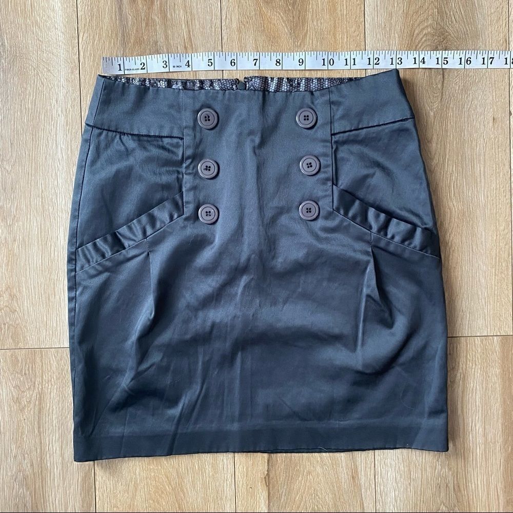 Dynamite Highwaisted Military Button Polyester Mini Skirt 3 - Picture 4 of 6